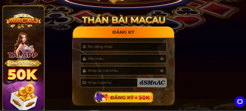 Đăng ký Macauclub đơn giản chỉ với 1 phút